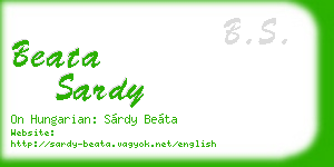 beata sardy business card